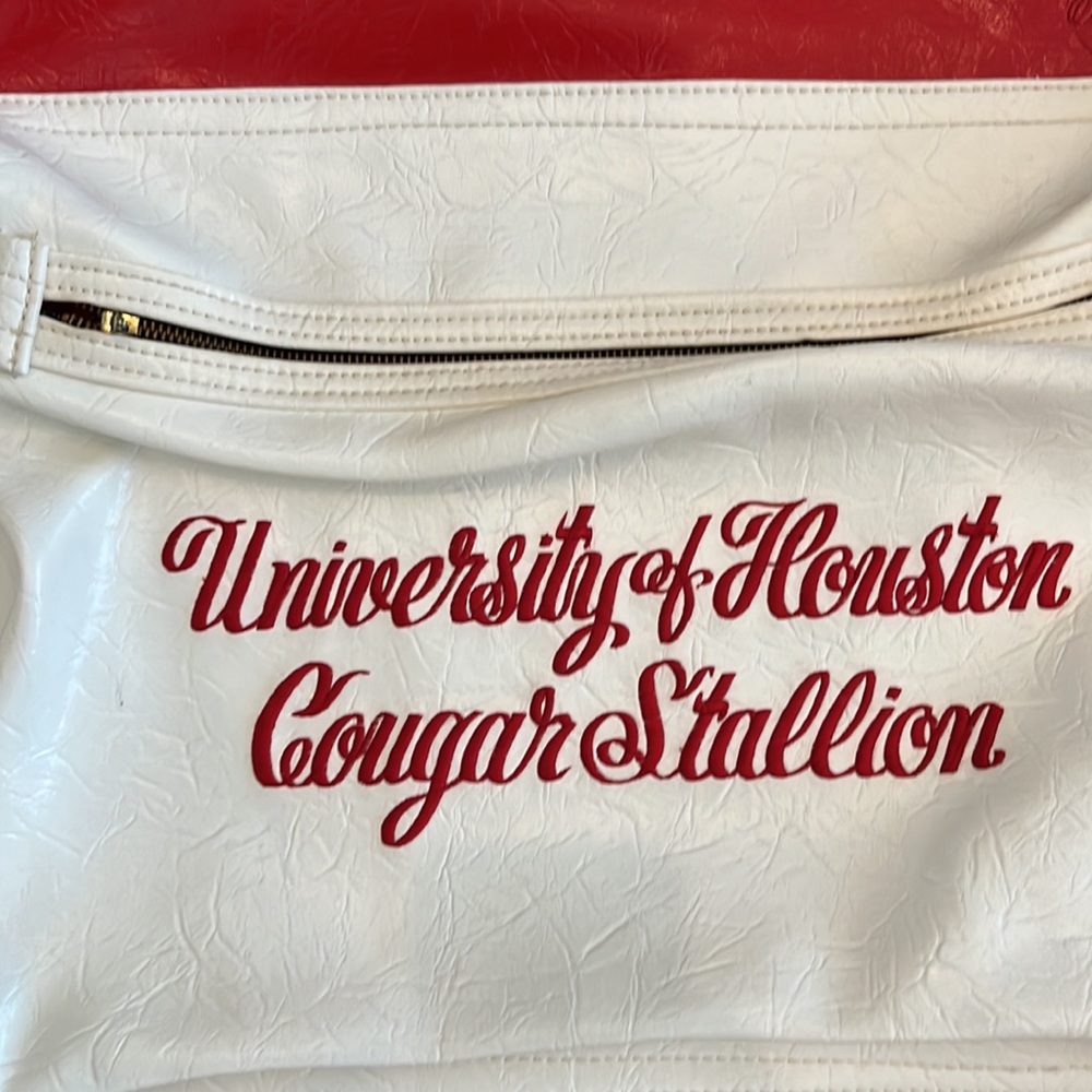 University of Houston Cougar Stallions White and Red Embroidered Garment Bag